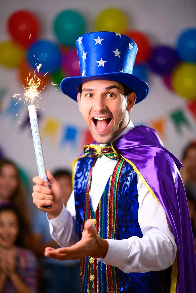 Mago realizando trucos en fiesta infantil